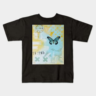 Picture of an original painting, green butterfly Kids T-Shirt